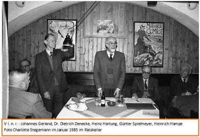 Historisches Foto einer Vereinsgruppe im Museum
